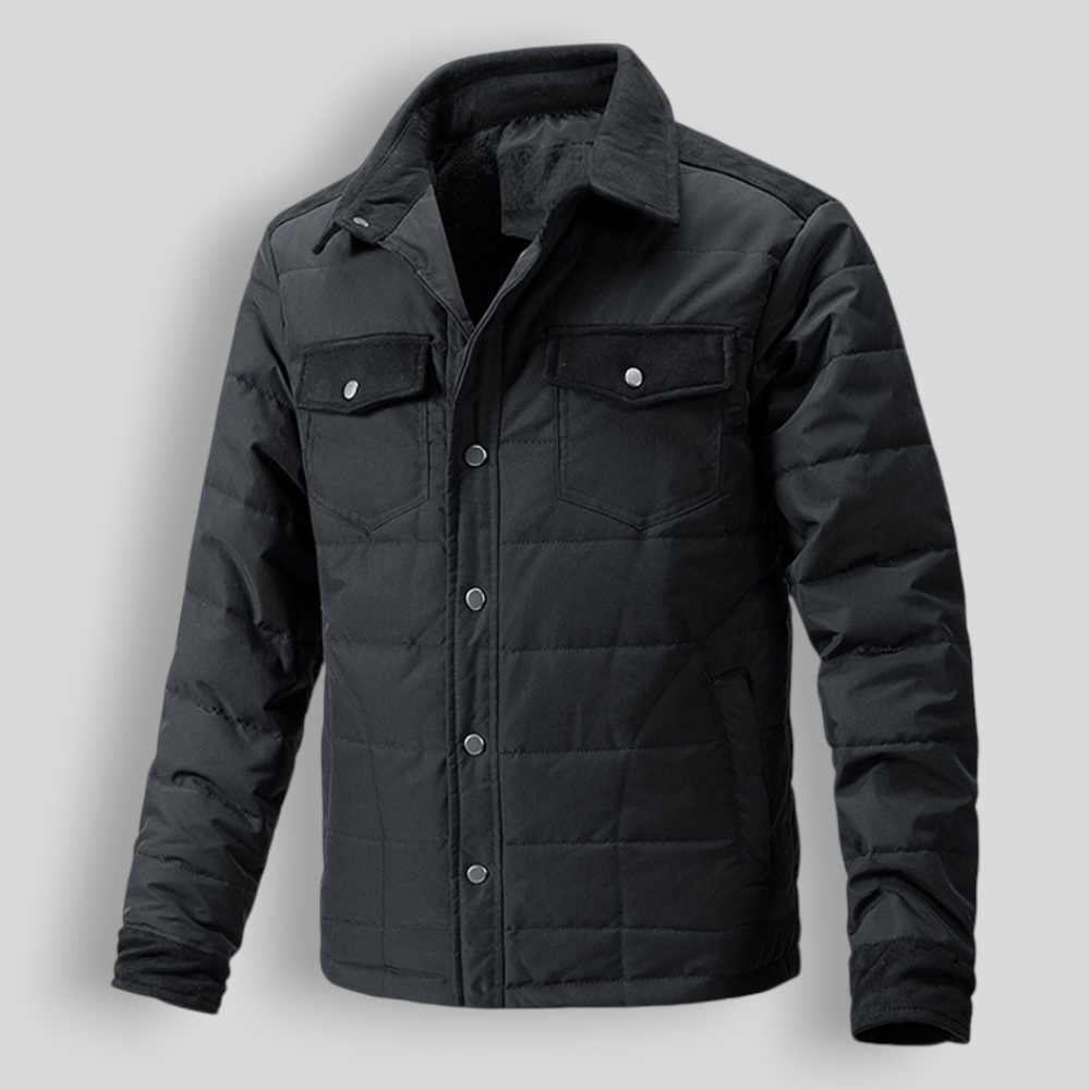 Veste matelassée homme à col chemise et boutons pression 2
