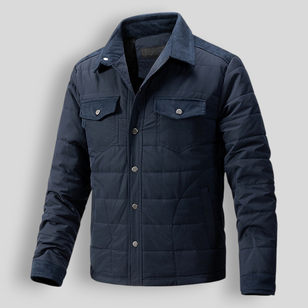 Veste matelassée homme à col chemise et boutons pression 3