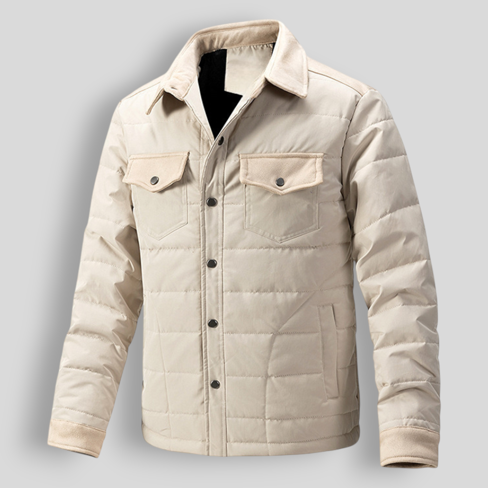 Veste matelassée homme à col chemise et boutons pression 6