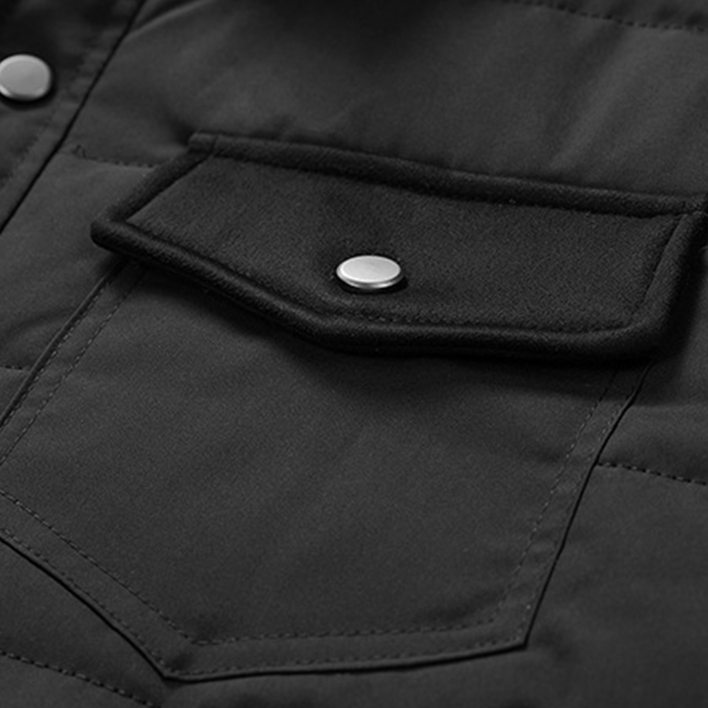 Veste matelassée homme à col chemise et boutons pression 9