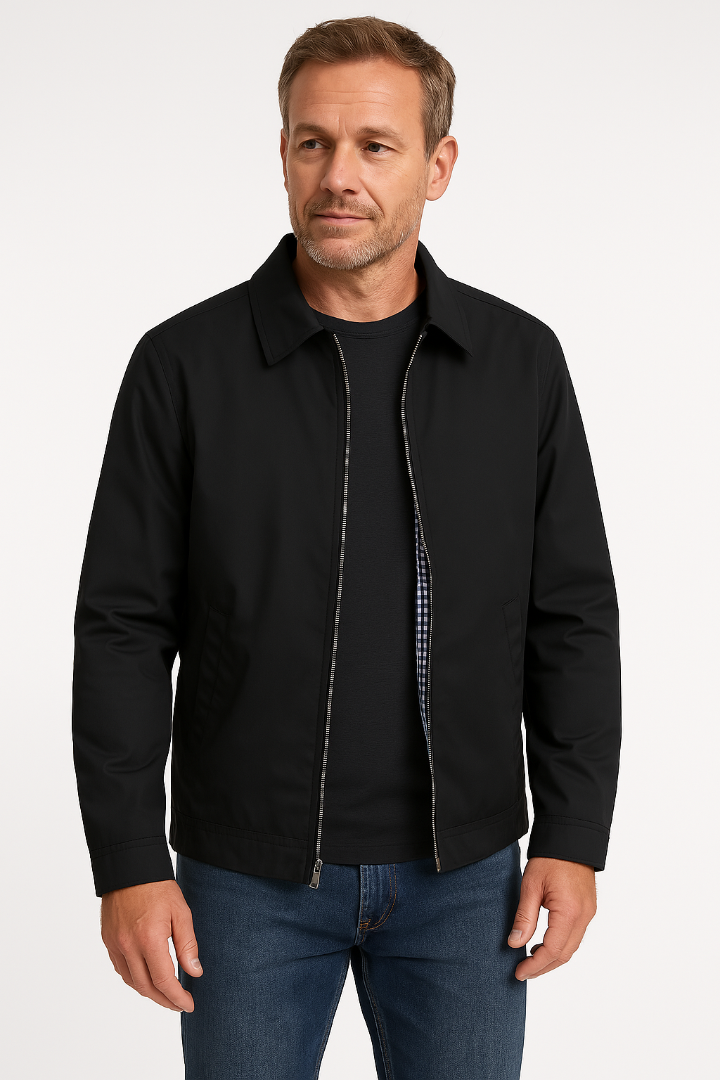 Veste mi-saison homme zippée à doublure à carreaux 4