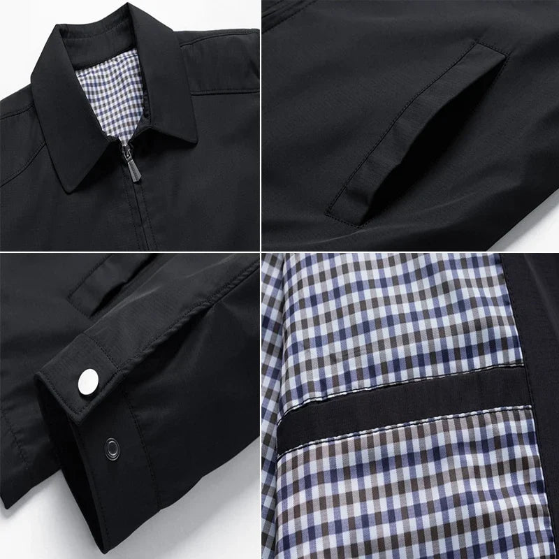 Veste mi-saison homme zippée à doublure à carreaux 9