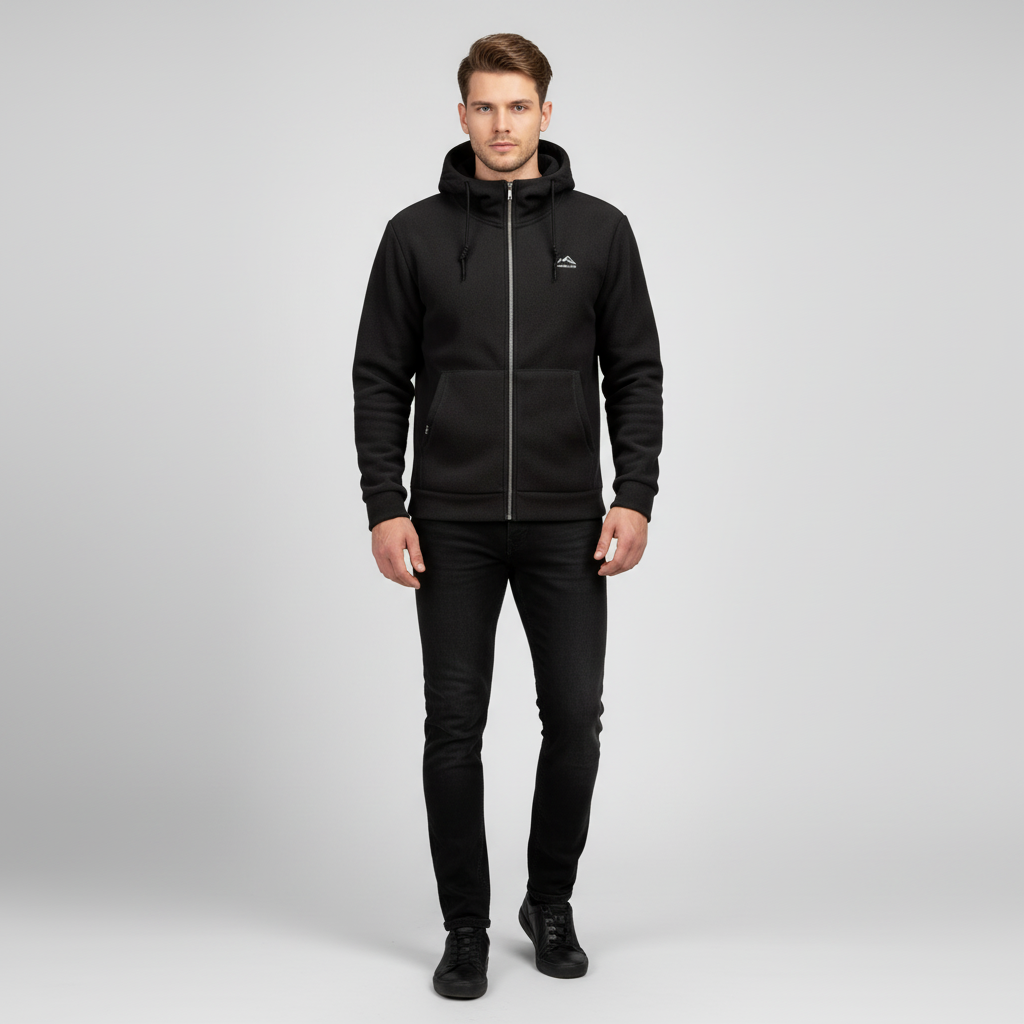 Veste polaire homme à capuche et poches zippées kangourou 2