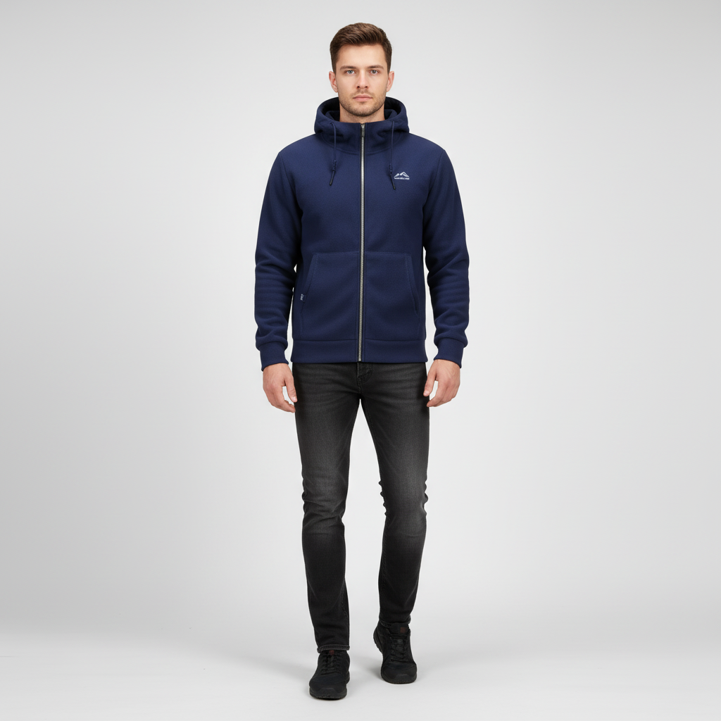 Veste polaire homme à capuche et poches zippées kangourou 3