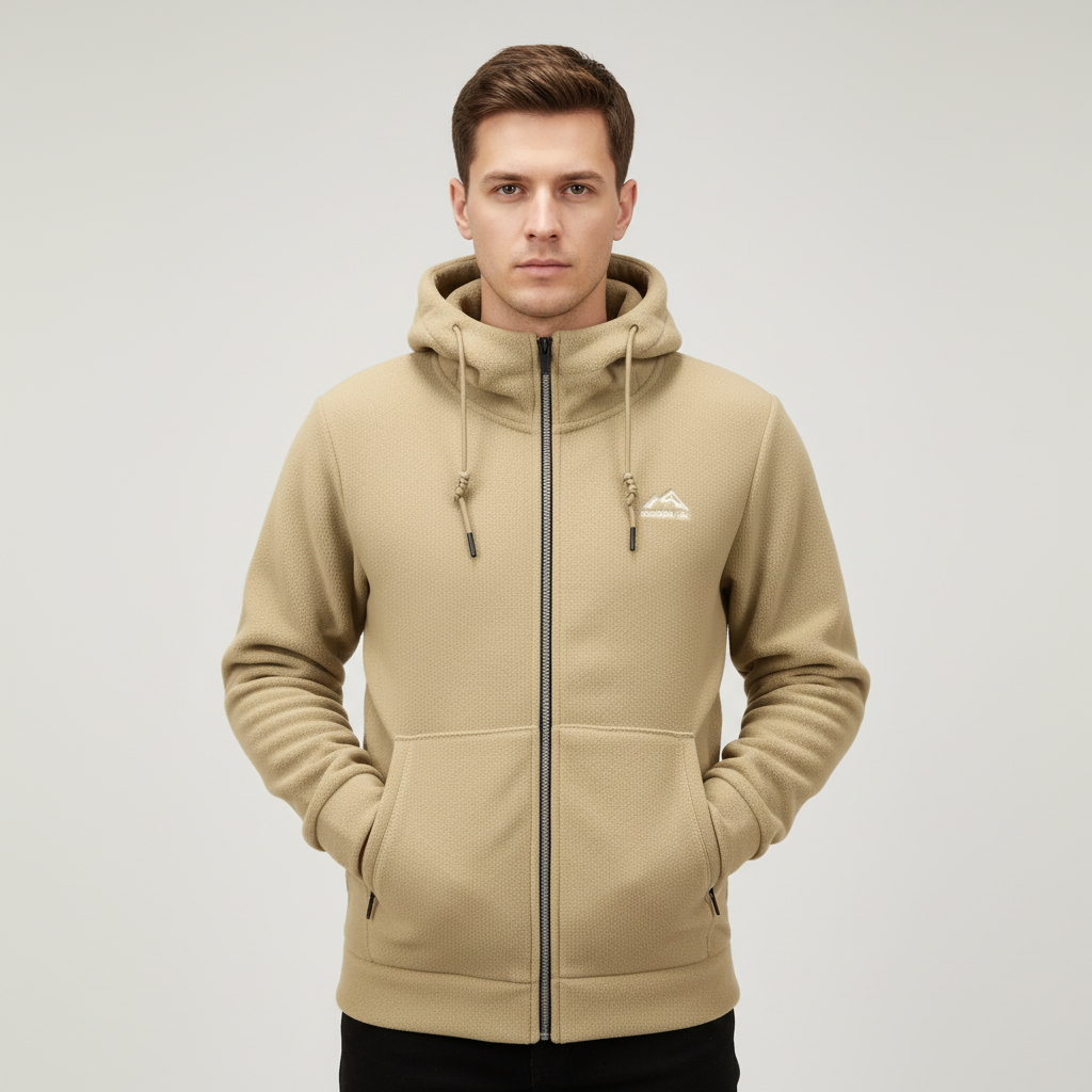 Veste polaire homme à capuche et poches zippées kangourou 4