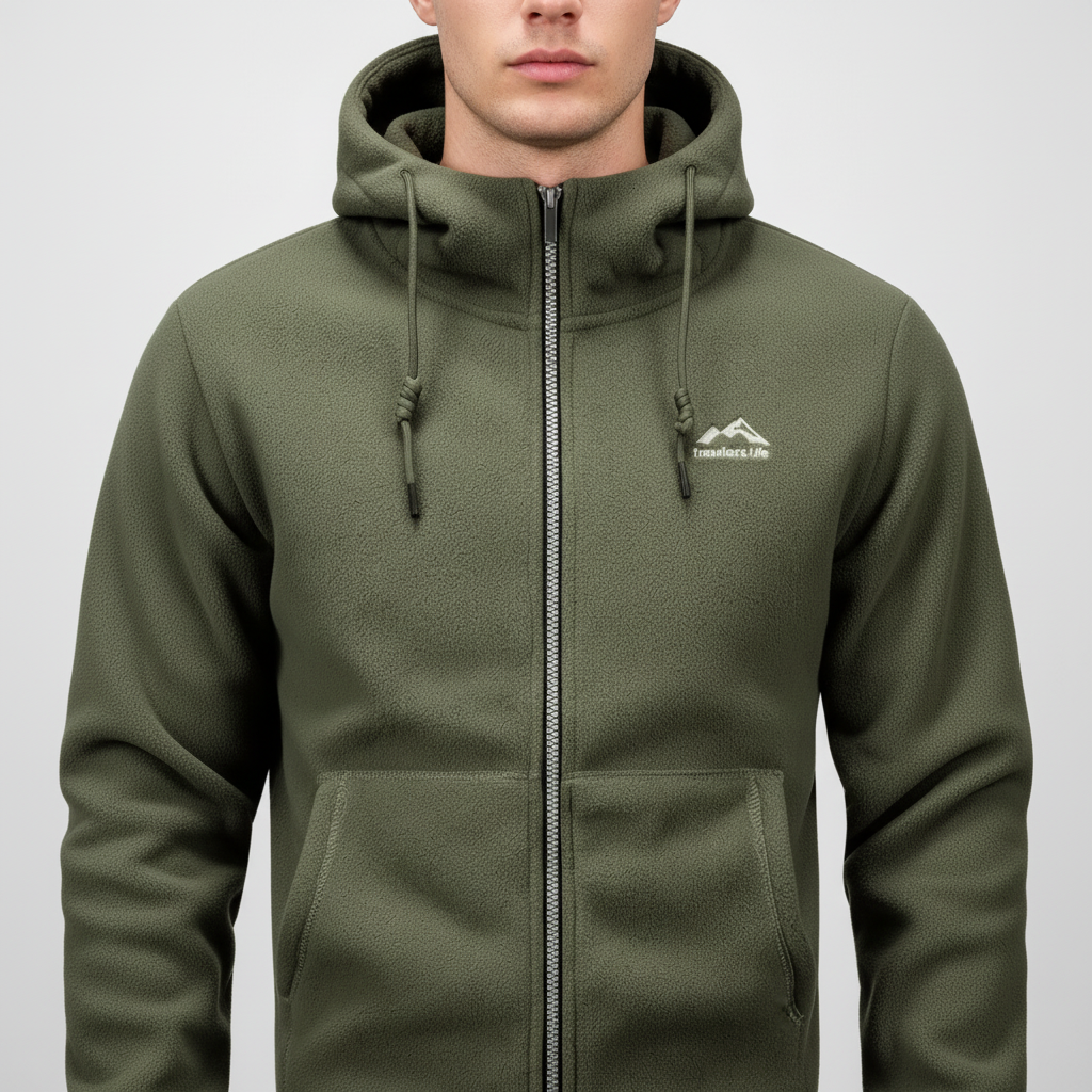 Veste polaire homme à capuche et poches zippées kangourou 7