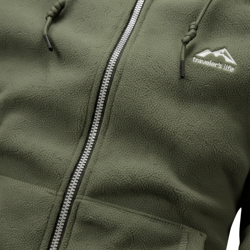 Veste polaire homme à capuche et poches zippées kangourou 8
