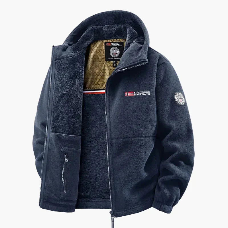 Veste polaire homme à col montant doublée sherpa 1