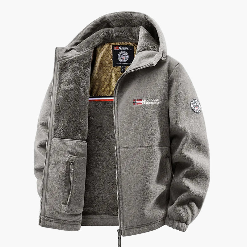 Veste polaire homme à col montant doublée sherpa 2