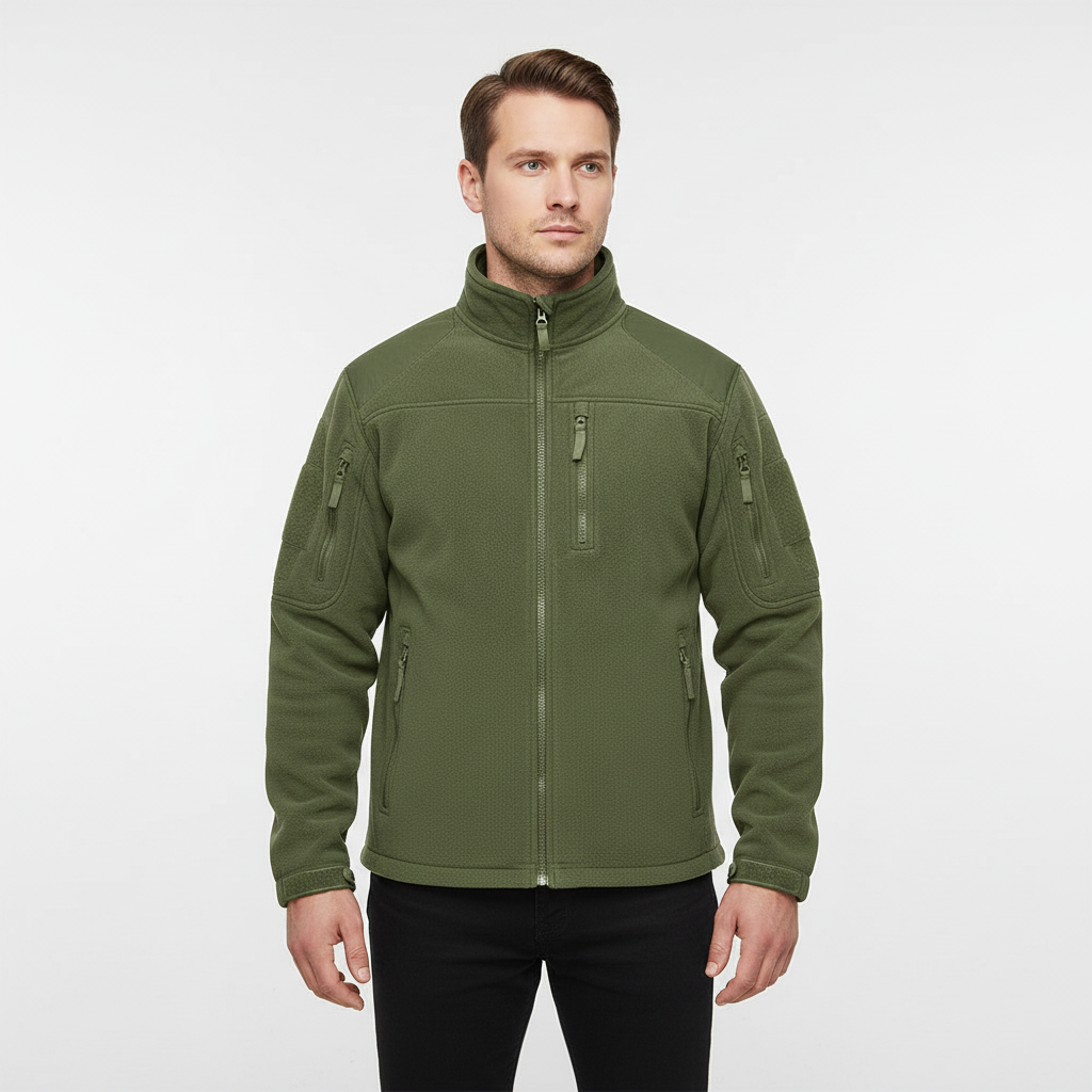 Veste polaire homme à col montant et nombreuses poches zippées 1
