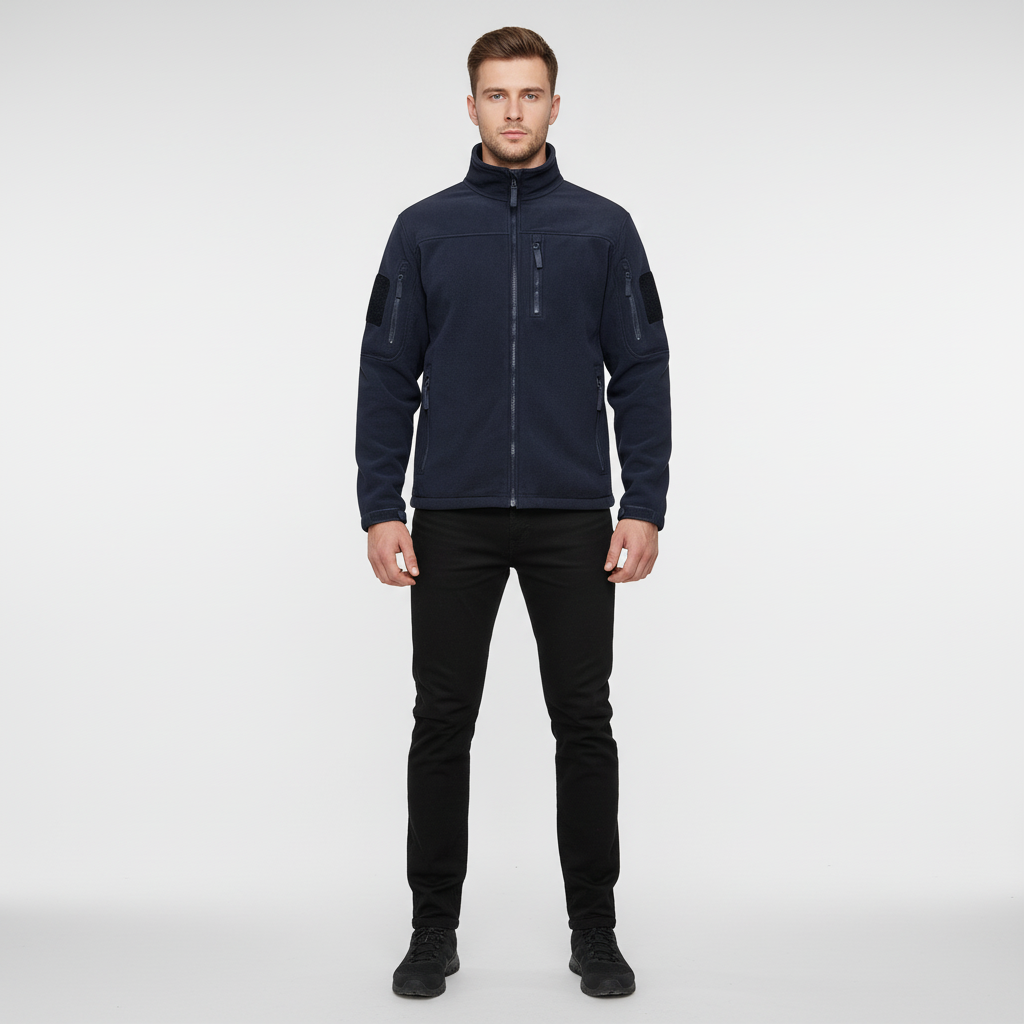 Veste polaire homme à col montant et nombreuses poches zippées 4