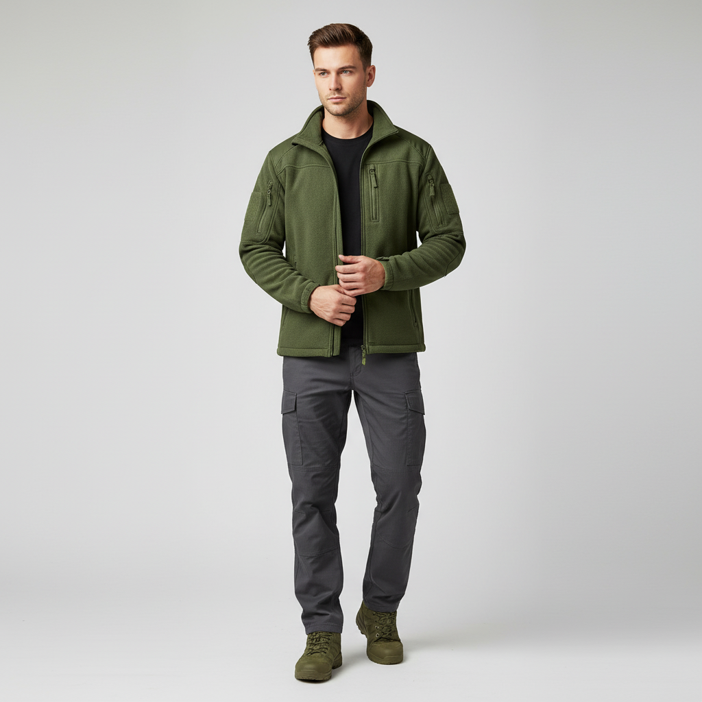 Veste polaire homme à col montant et nombreuses poches zippées 6
