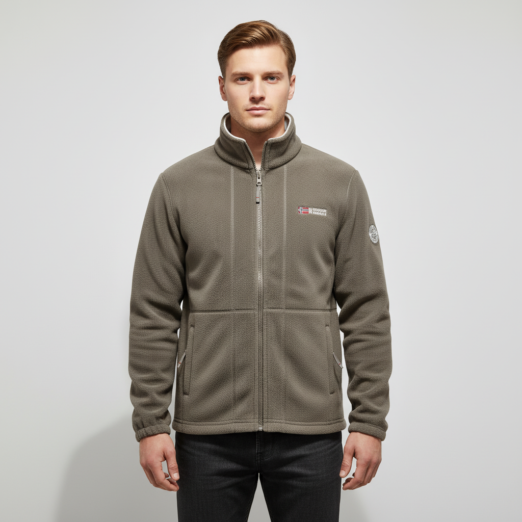 Veste polaire homme classique à col montant et poches latérales 3