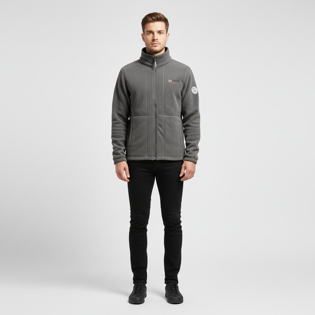 Veste polaire homme classique à col montant et poches latérales 4