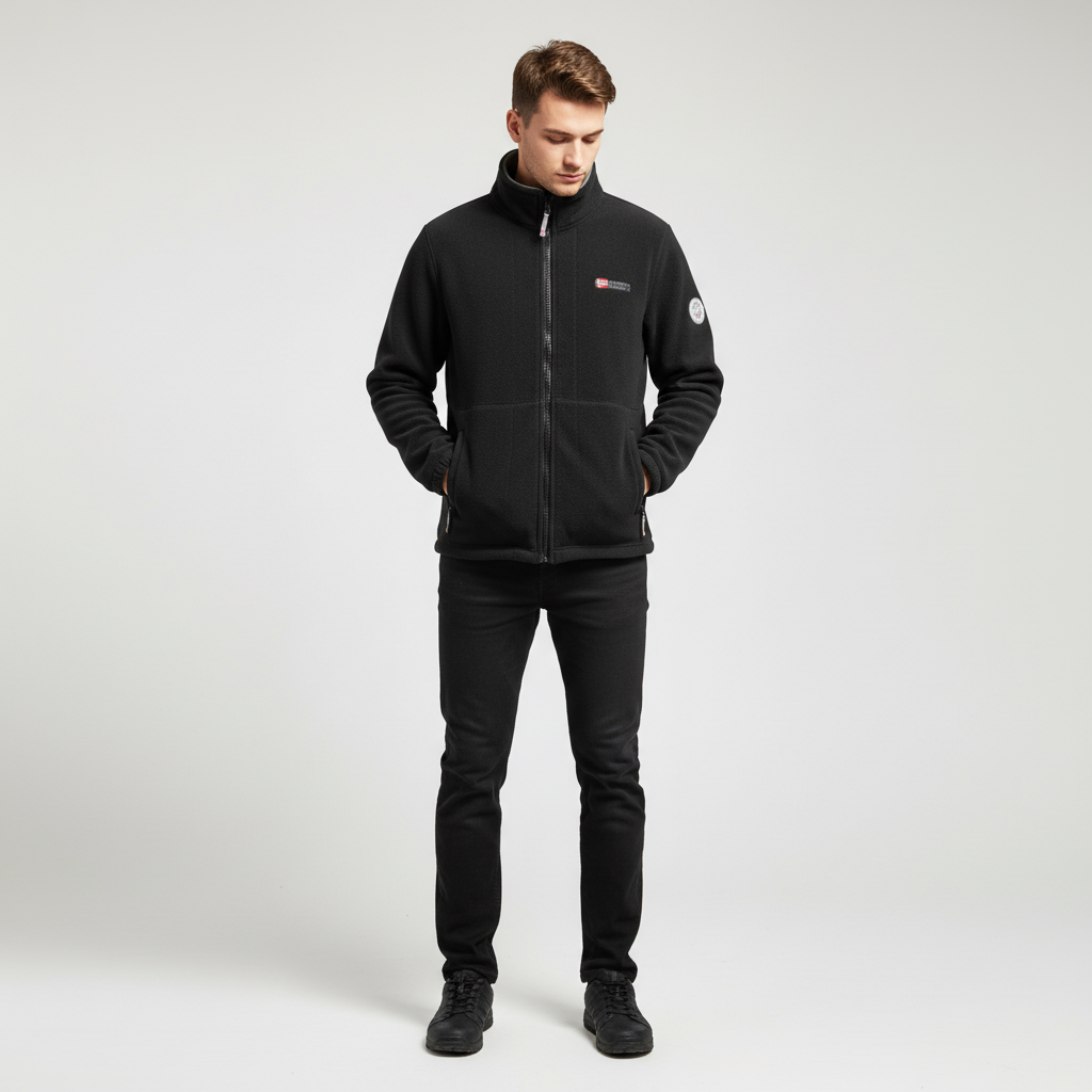 Veste polaire homme classique à col montant et poches latérales 7
