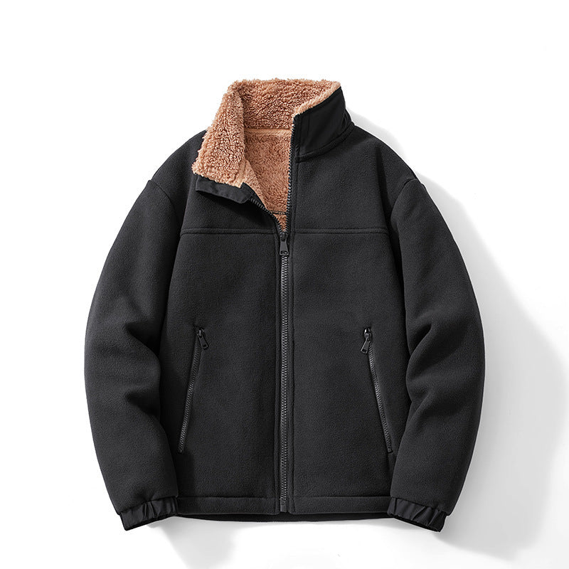 Veste polaire homme d'hiver à col montant et doublure sherpa 1
