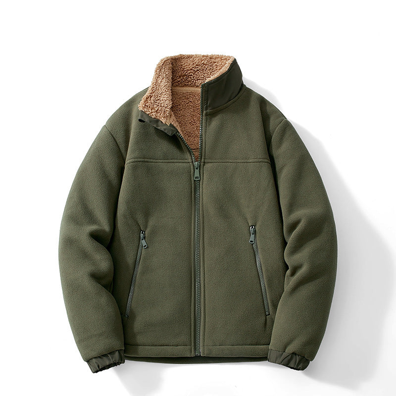 Veste polaire homme d'hiver à col montant et doublure sherpa 2