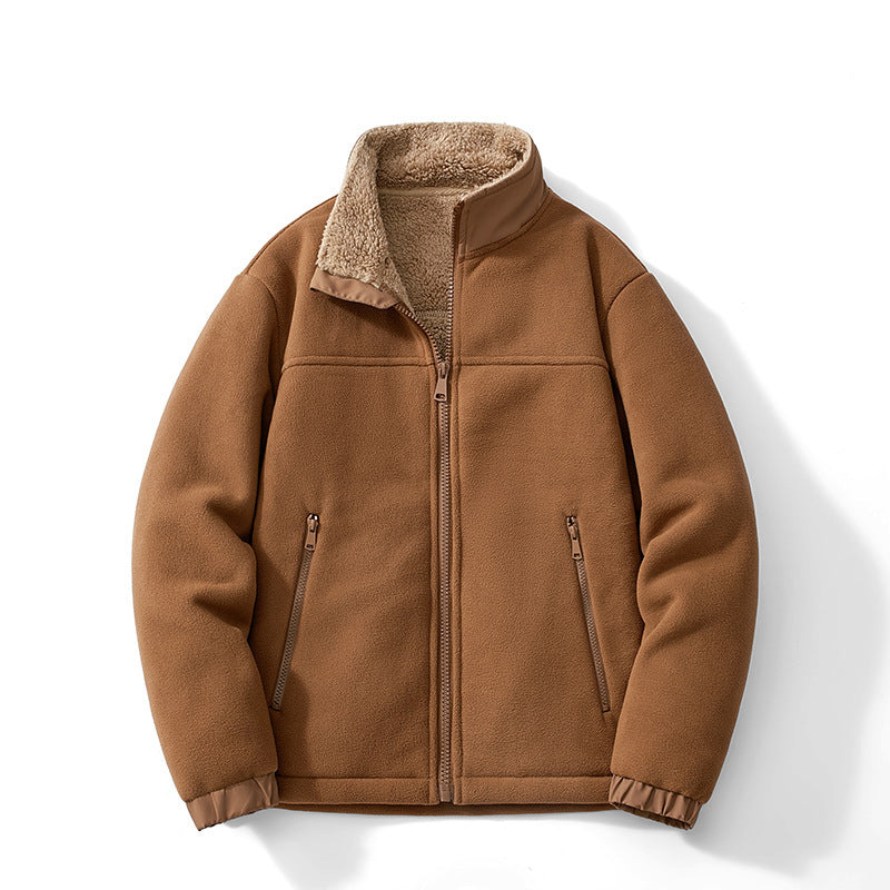 Veste polaire homme d'hiver à col montant et doublure sherpa 3