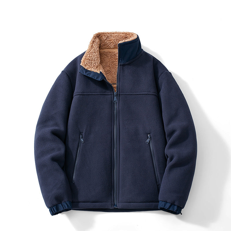 Veste polaire homme d'hiver à col montant et doublure sherpa 4