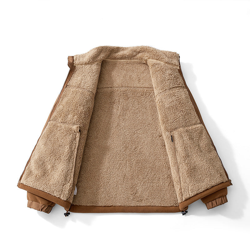 Veste polaire homme d'hiver à col montant et doublure sherpa 6