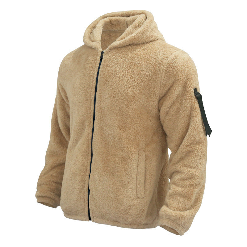 Veste polaire homme sherpa à capuche et poche sur manche 8