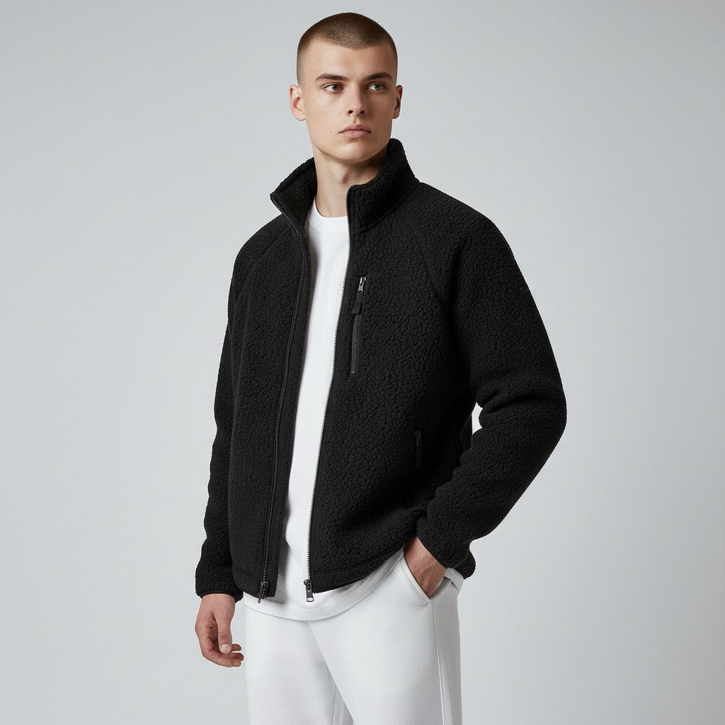 Veste polaire homme sherpa à col montant et poche poitrine zippée 10