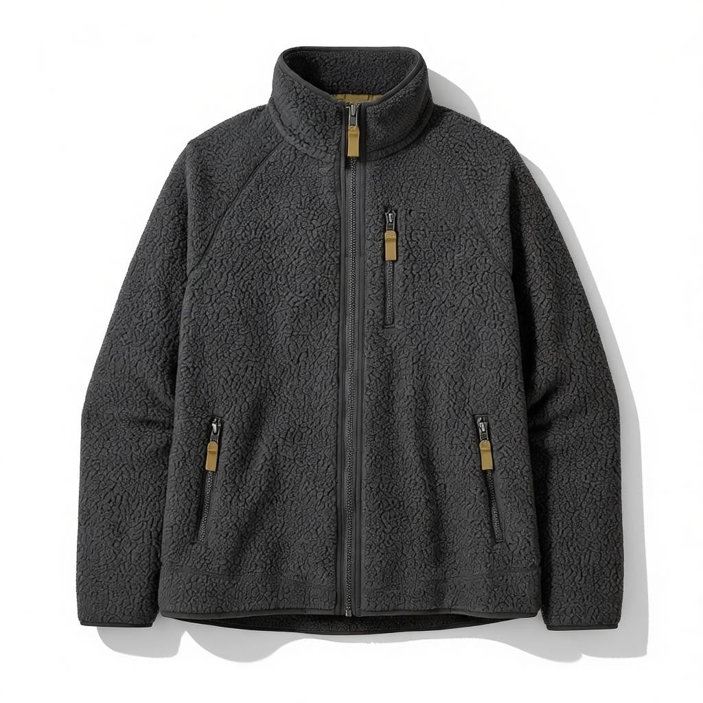 Veste polaire homme sherpa à col montant et poche poitrine zippée 4