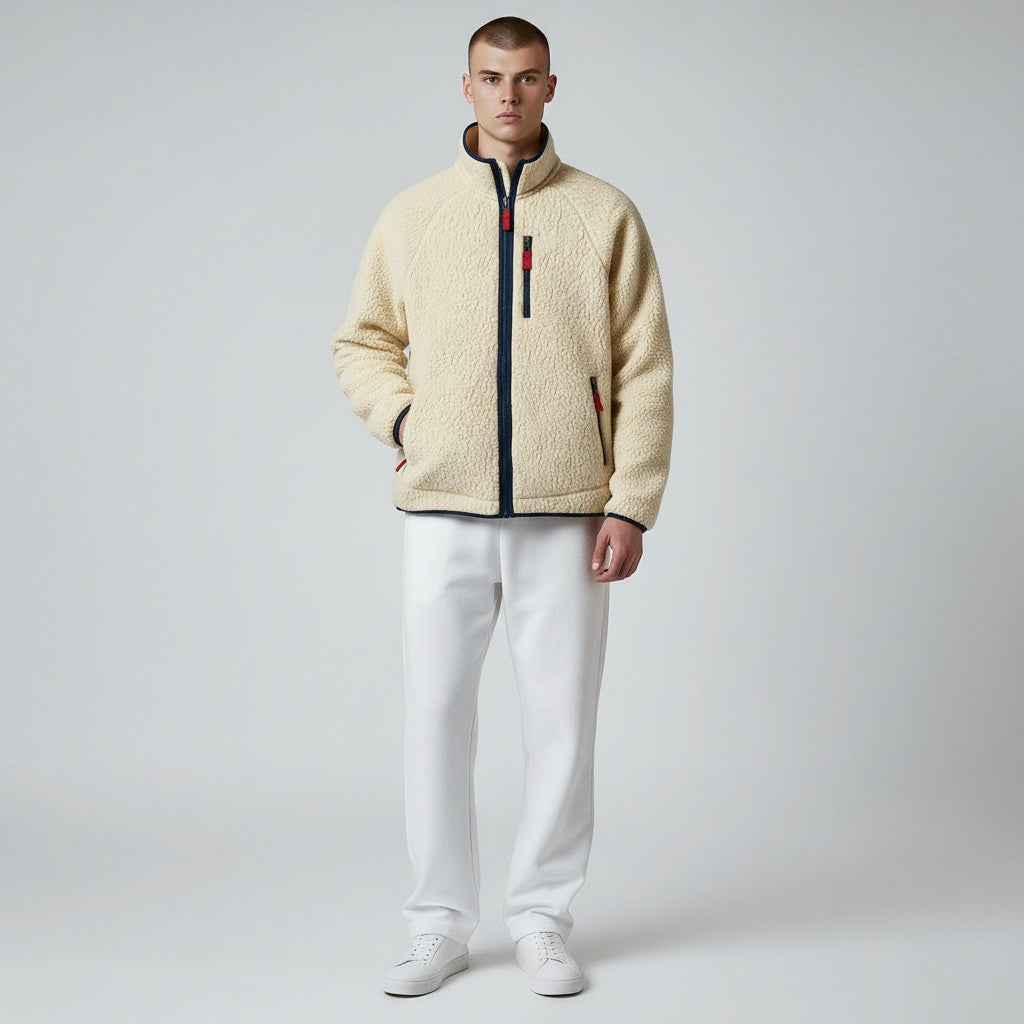 Veste polaire homme sherpa à col montant et poche poitrine zippée 7