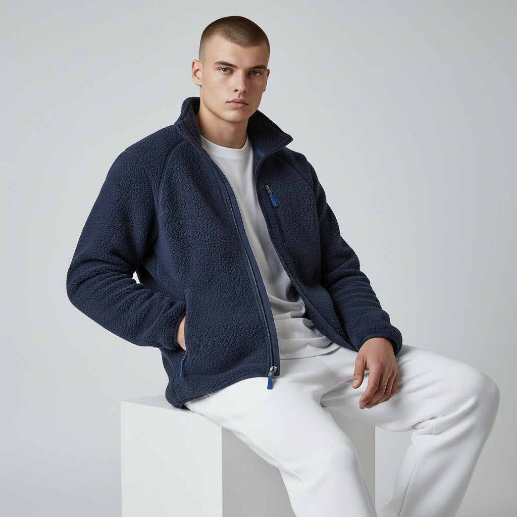 Veste polaire homme sherpa à col montant et poche poitrine zippée 9