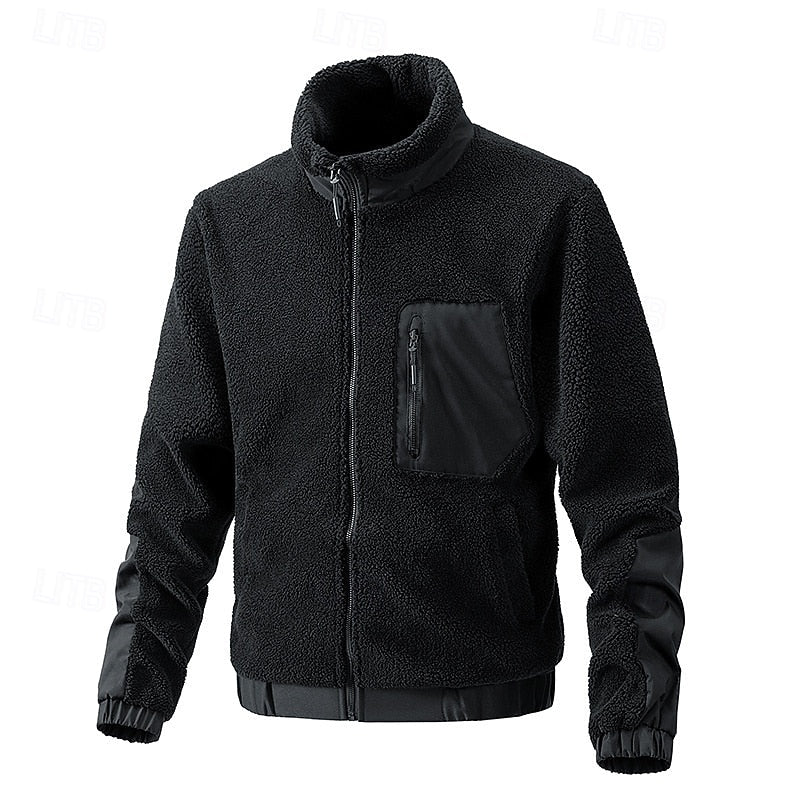 Veste polaire homme sherpa à col montant et poches contrastées 3