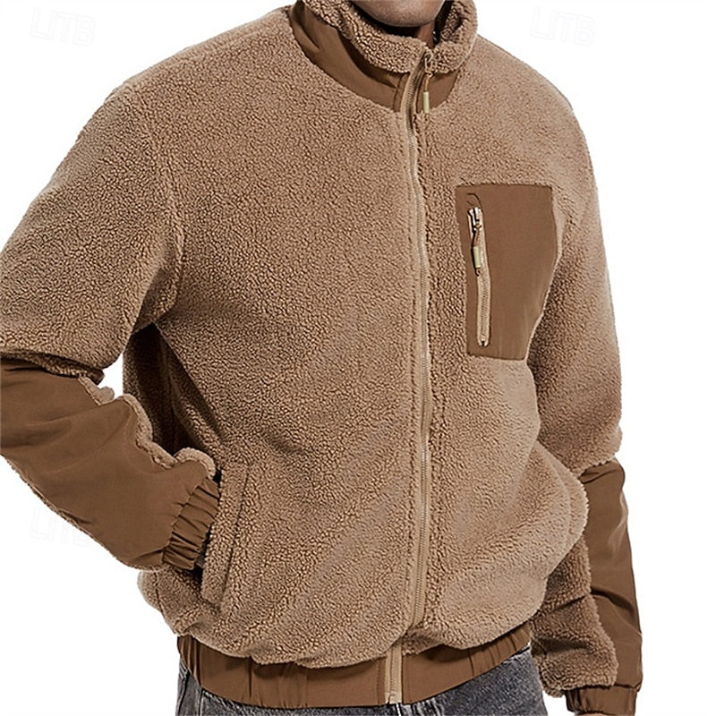 Veste polaire homme sherpa à col montant et poches contrastées 5