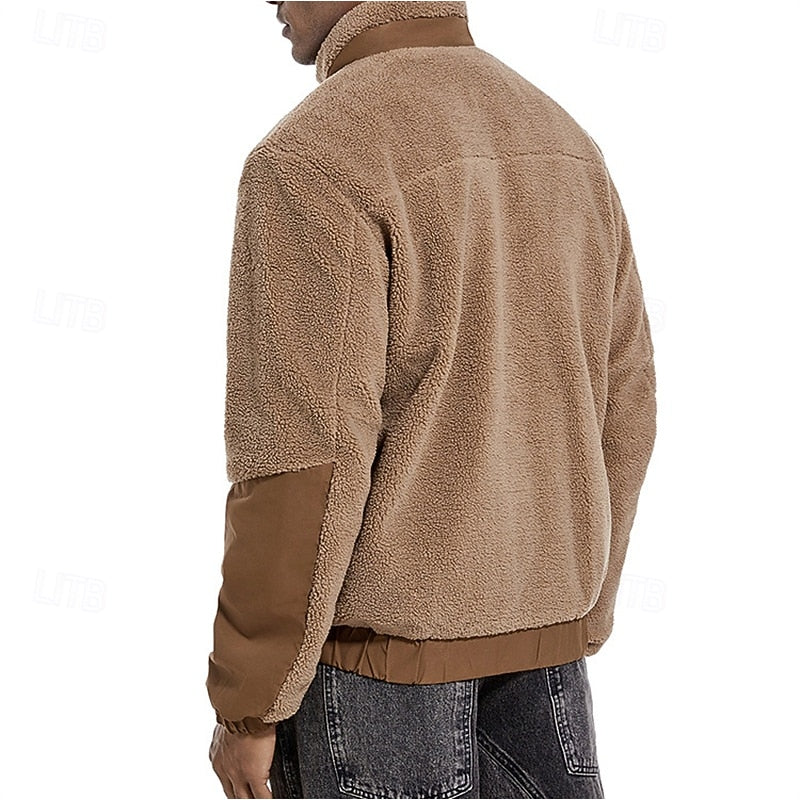 Veste polaire homme sherpa à col montant et poches contrastées 6