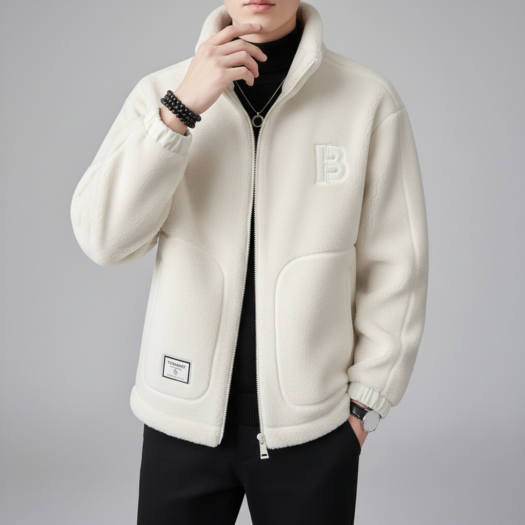 Veste polaire homme sherpa à col montant et poches plaquées 2
