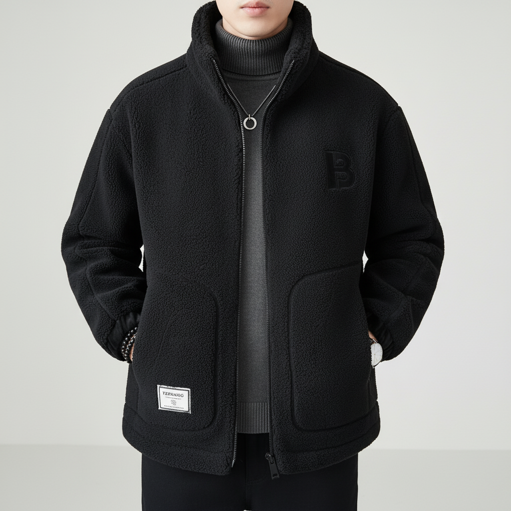Veste polaire homme sherpa à col montant et poches plaquées 5