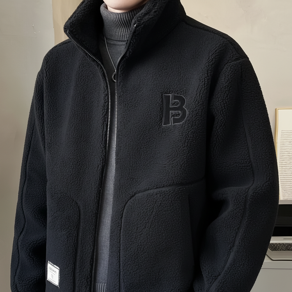 Veste polaire homme sherpa à col montant et poches plaquées 6