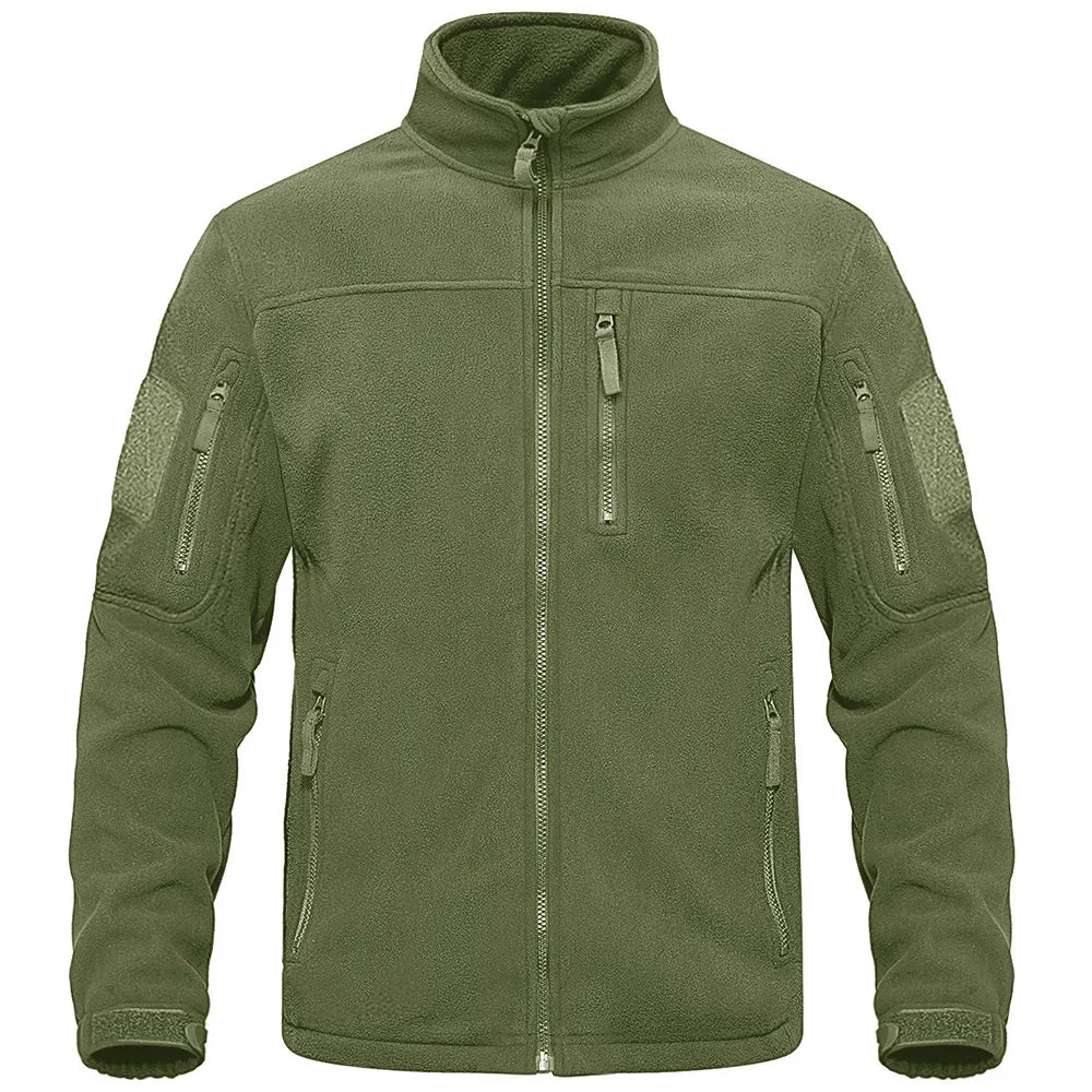 Veste polaire homme tactique à col montant et poches zippées 1