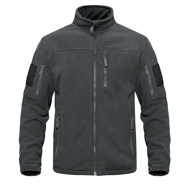 Veste polaire homme tactique à col montant et poches zippées 3
