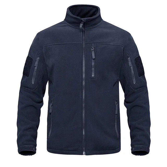 Veste polaire homme tactique à col montant et poches zippées 4