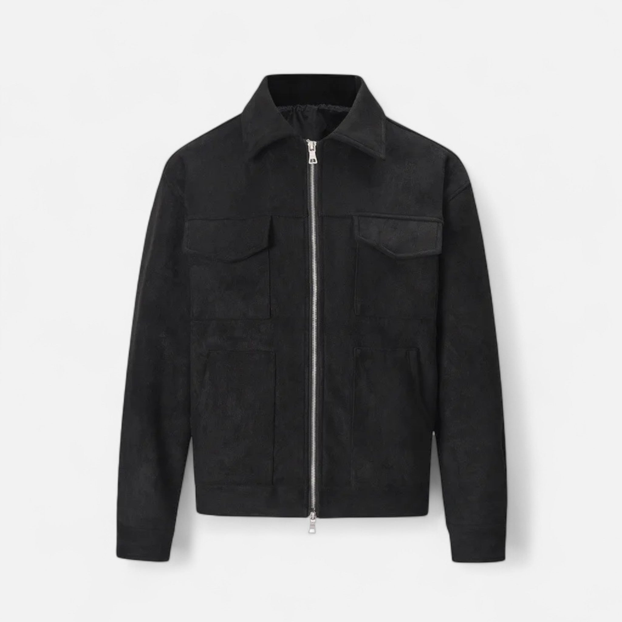 Veste utilitaire homme zippée à col chemise et poches plaquées 2