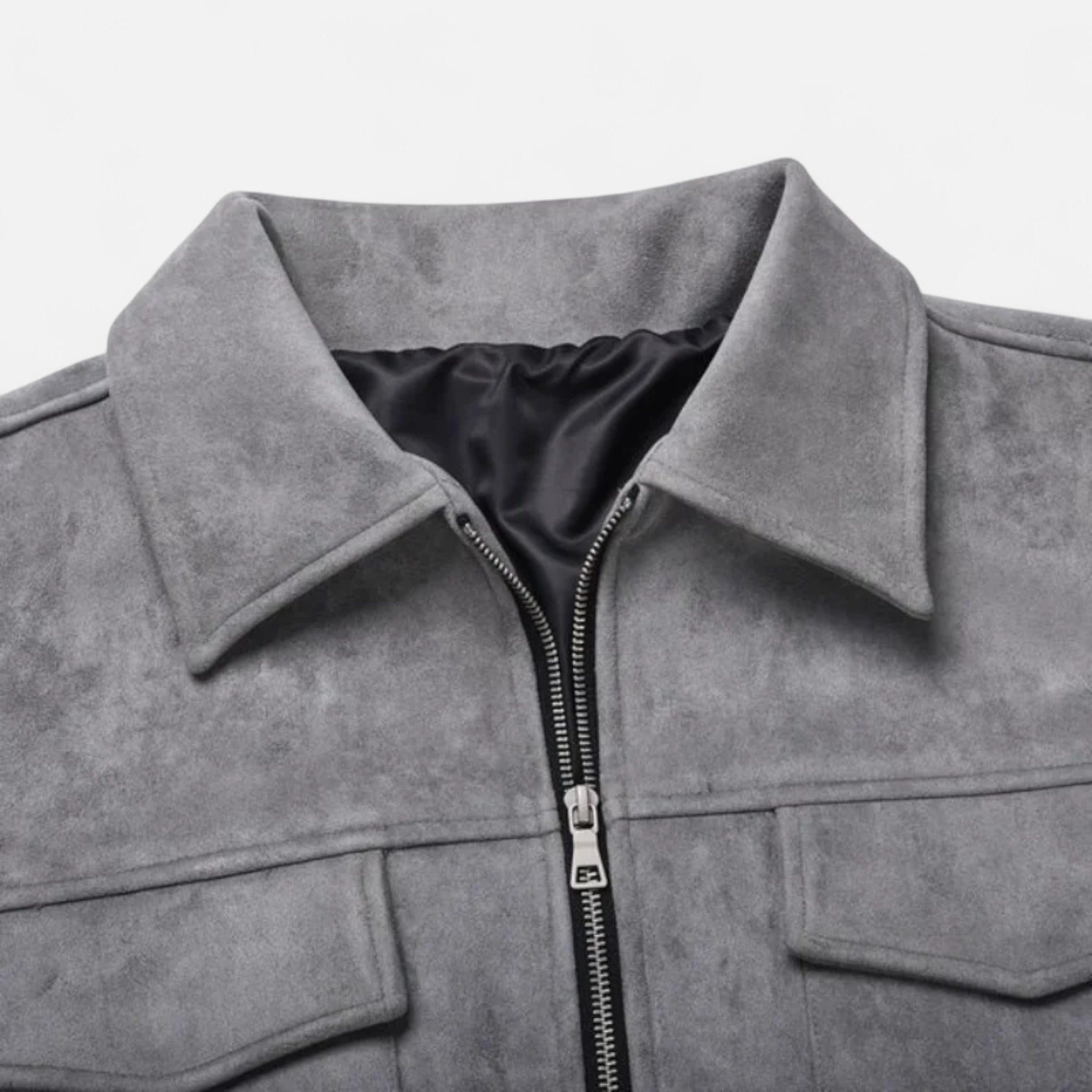 Veste utilitaire homme zippée à col chemise et poches plaquées 8